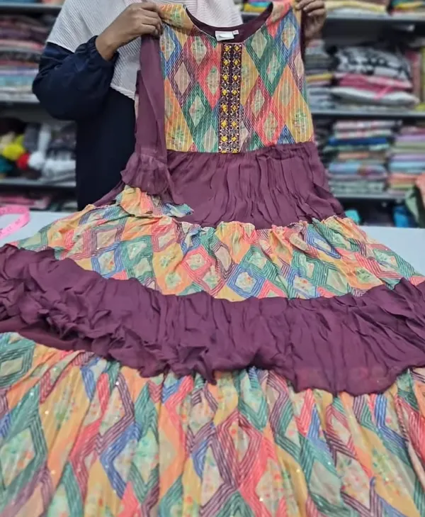 Premium Chiffon Anarkali Kurti | AK1402